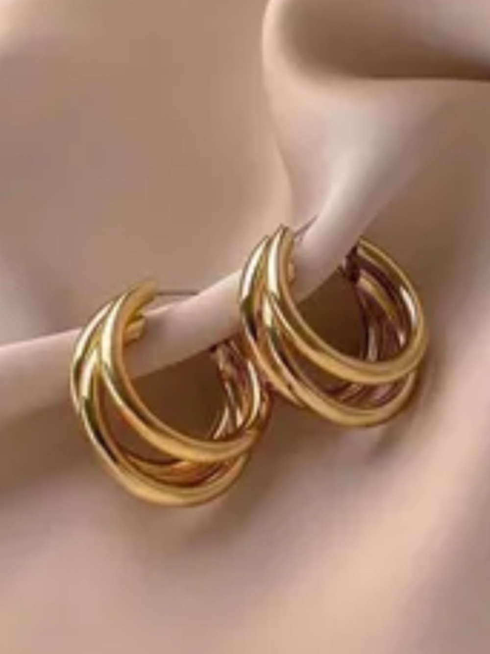 Classic Gold-Tone Triple Hoop Earrings - Women Jewelry